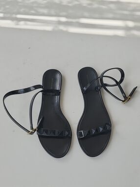 Banana Republic Black Studded Ankle-Strap Sandals